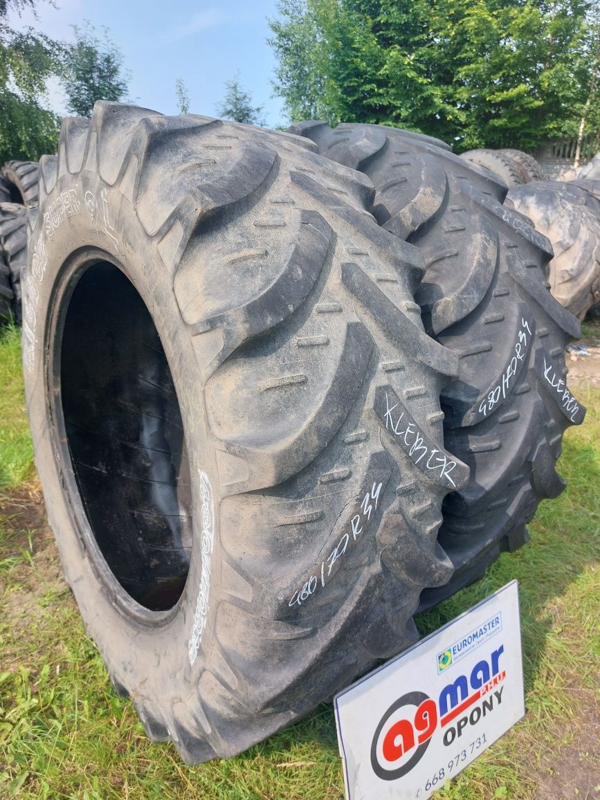 480/70R34 Kleber opony używane rolnicze para