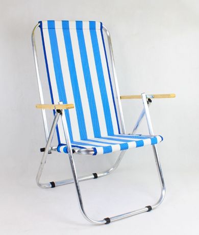 Leżak plażowy z siatki, ogrodowy / krzesło składane MAX 150 kg