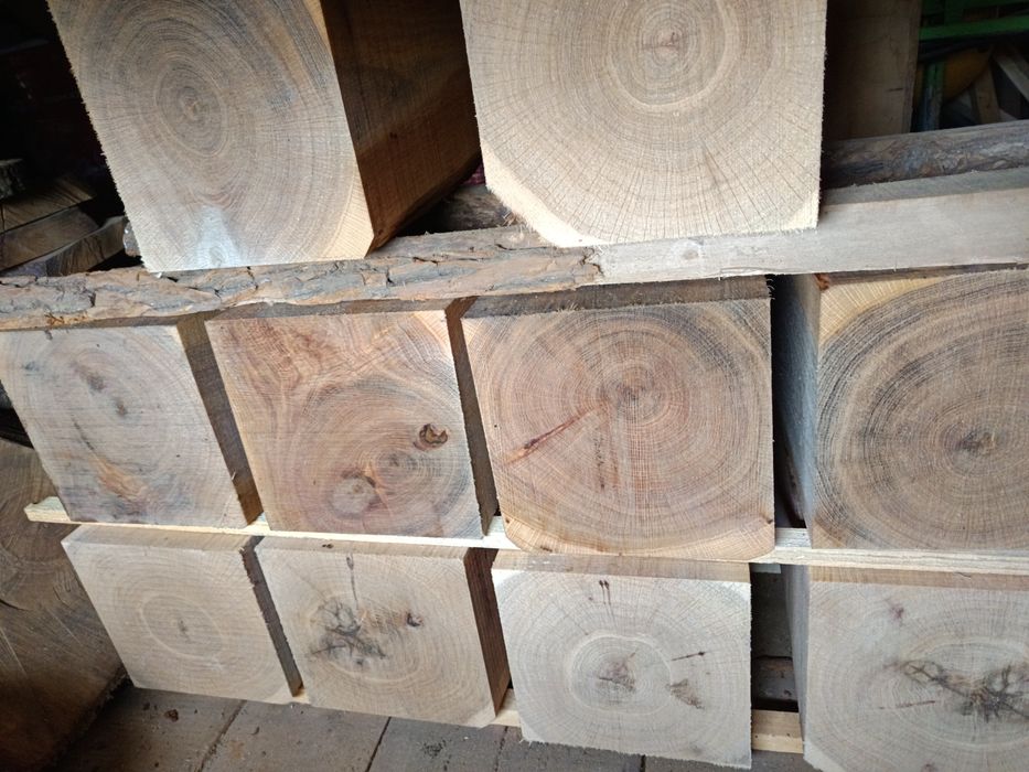 Plastry klocki kantówki stołki dębowe