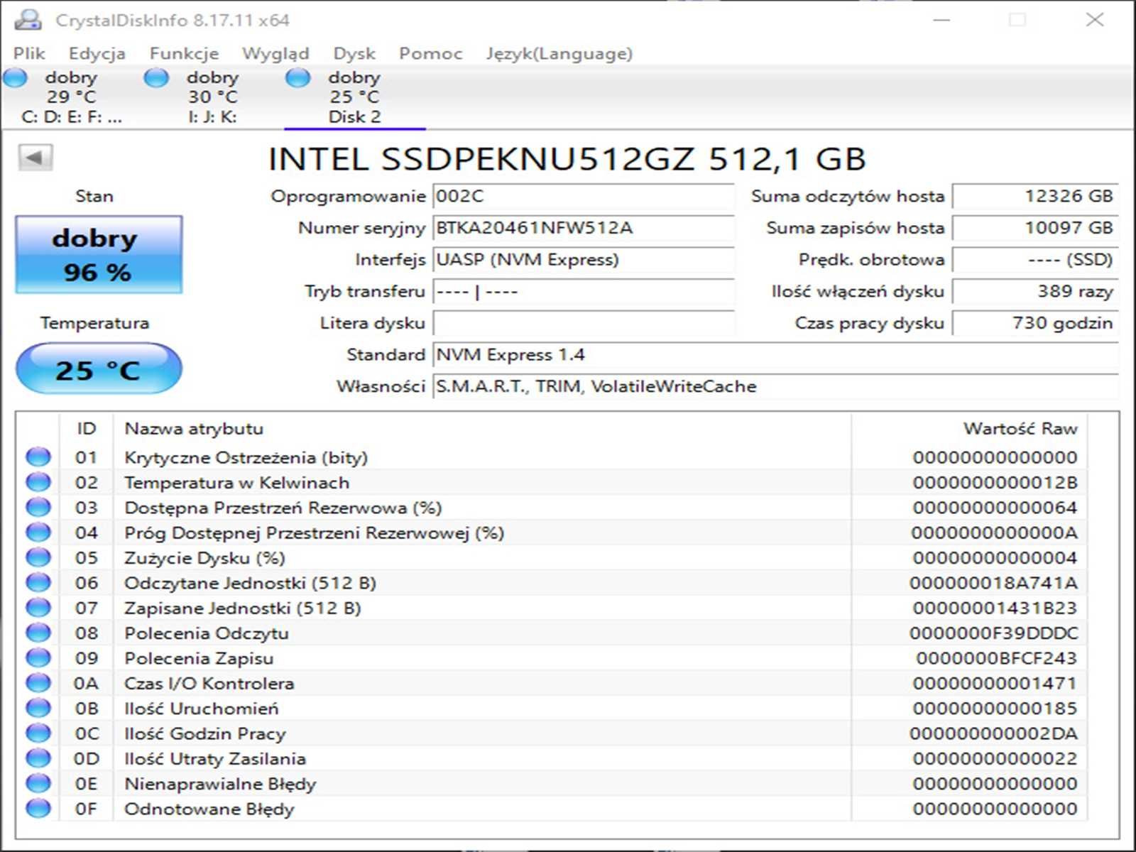 SSD M2 PCie 512GB InTeL