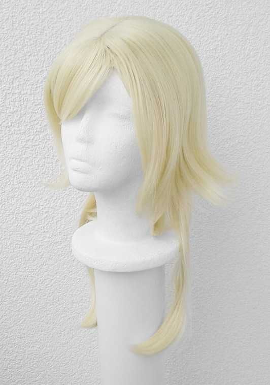 Blond peruka z przedziałkiem grzywką Lumine Genshin Impact cosplay wig