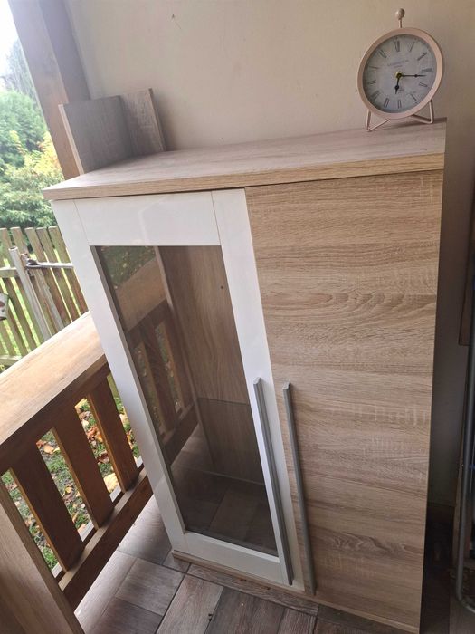 Komplet mebli- szafka rtv, komoda, witryna, półki