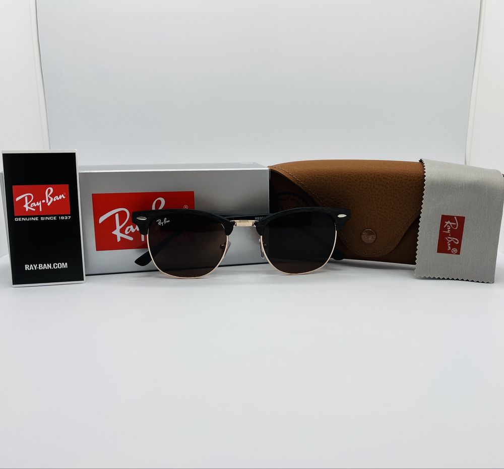 Солнцезащитные очки Ray Ban Clubmaster 3016 Wood Brown|Brown