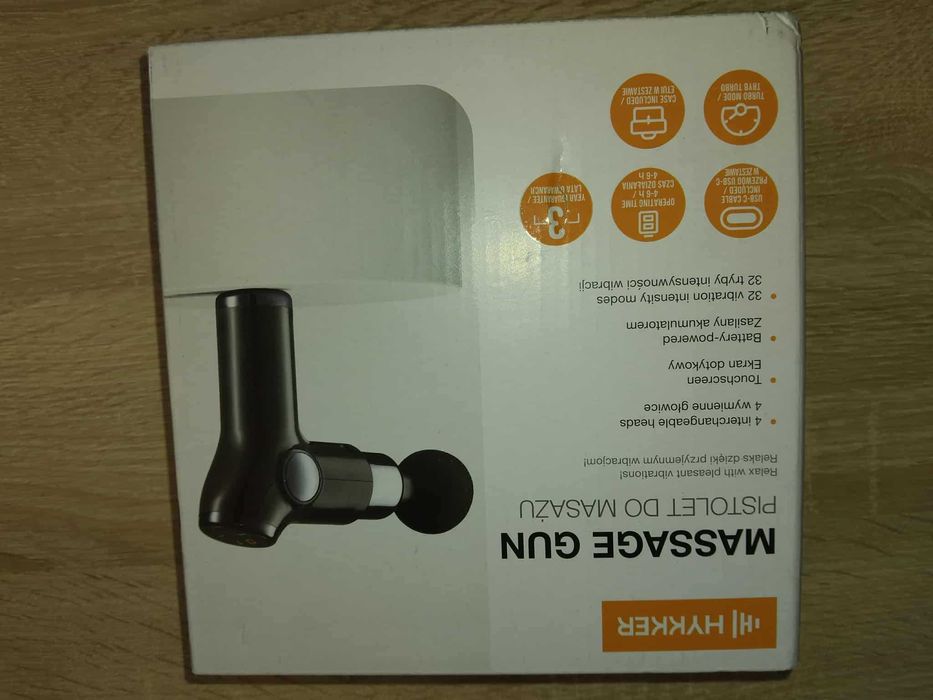 Pistolet do masażu MASSAGE GUN HYKKER 4 końcówki