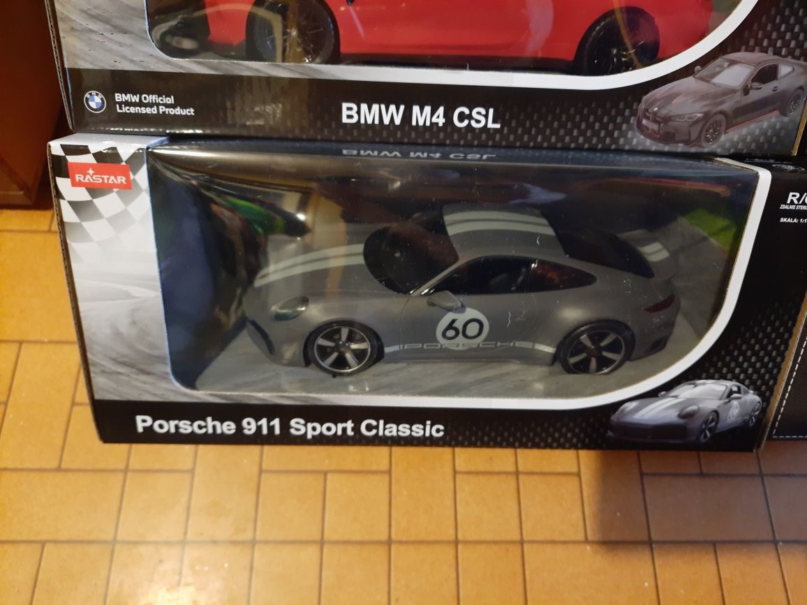 Zestaw 4dużych,zdalnie sterowanych aut: BMW,Porsche,Lamborghini;1:16