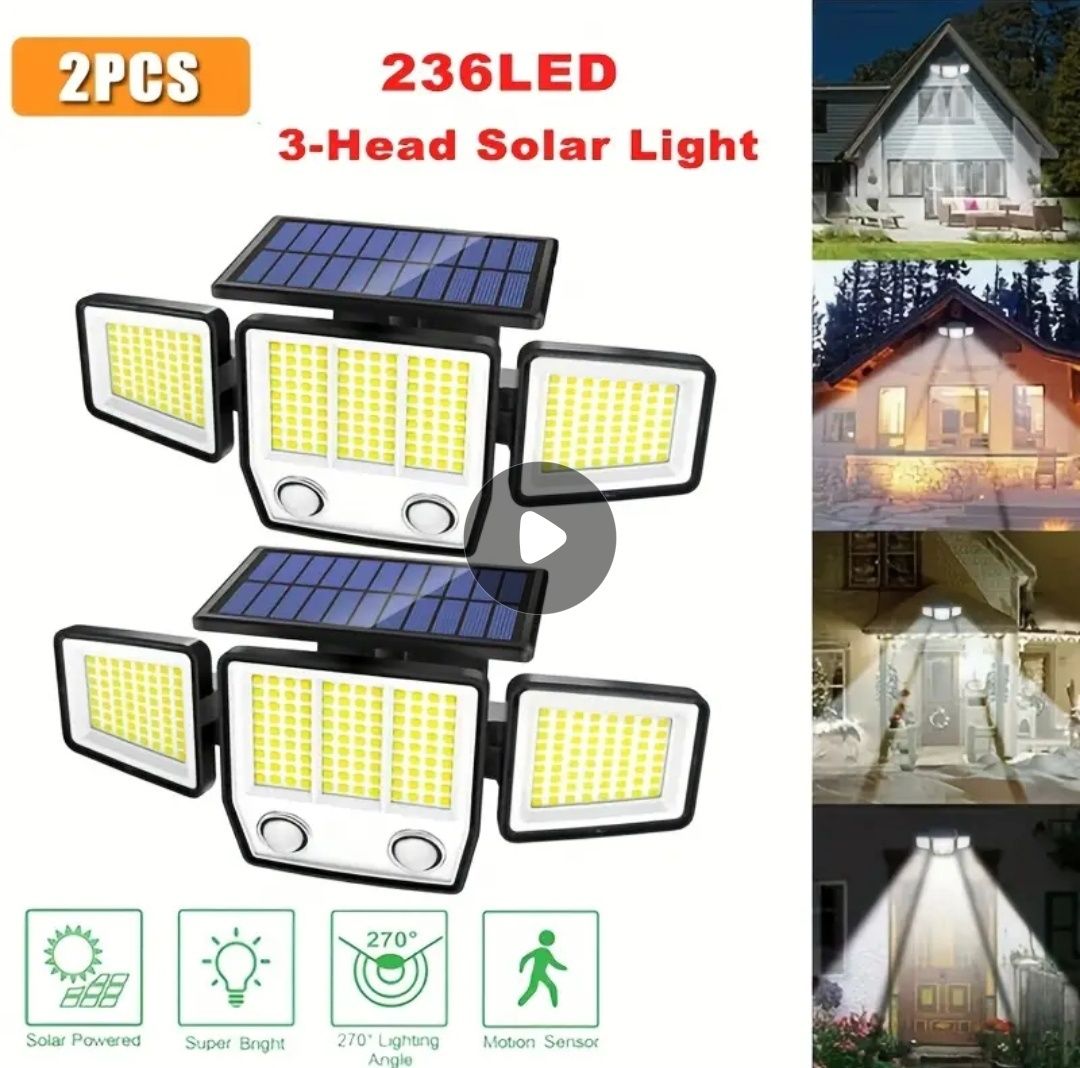Dwie rewelacyjne lampy solarne LED z czujnikami ruchu!