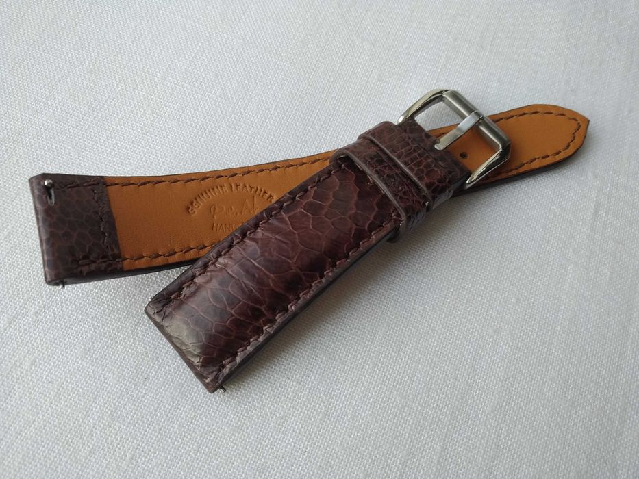 Pasek skórzany do zegarka 20 mm - noga strusia , szybki montaż