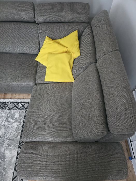 Narożnik szary z funkcją spania 260cm