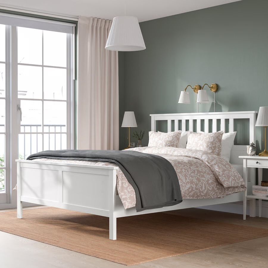 Łóżko HEMNES 160x200cm + szuflady pod łóżko + dno łóżka LÖNSET