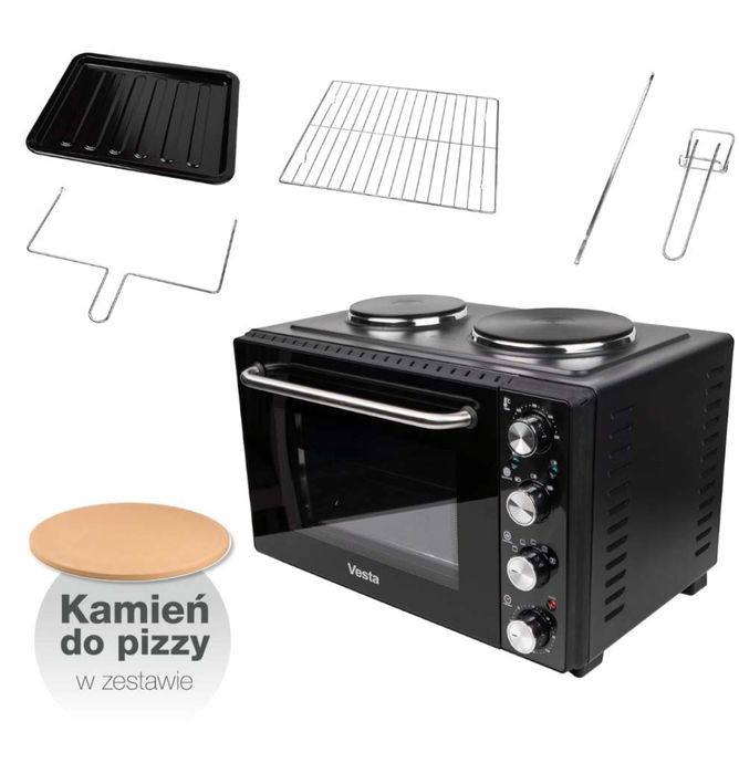 Mini Piekarnik Vesta EEO01 35L 2 elektryczne palniki Kamień do pizzy