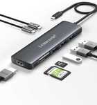 Lemorele 8w1 HUB Macbook 100W HDMI 4K 3x USB 3.0 2x USB-C SD HP DELL