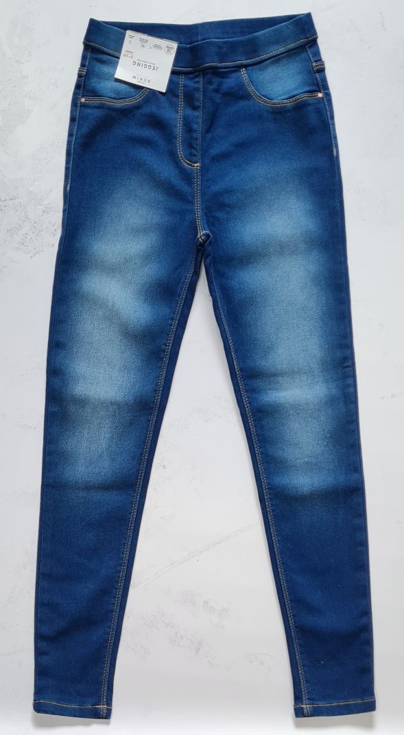 Spodnie rurki jegginsy ciemny jeans 9-10lat 134/140cm GEORGE SALE