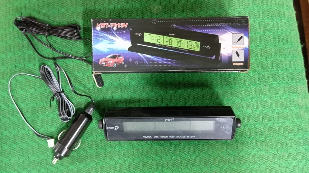 Автомобильные часы вольтметр 12-24в 4 in 1 vst713v