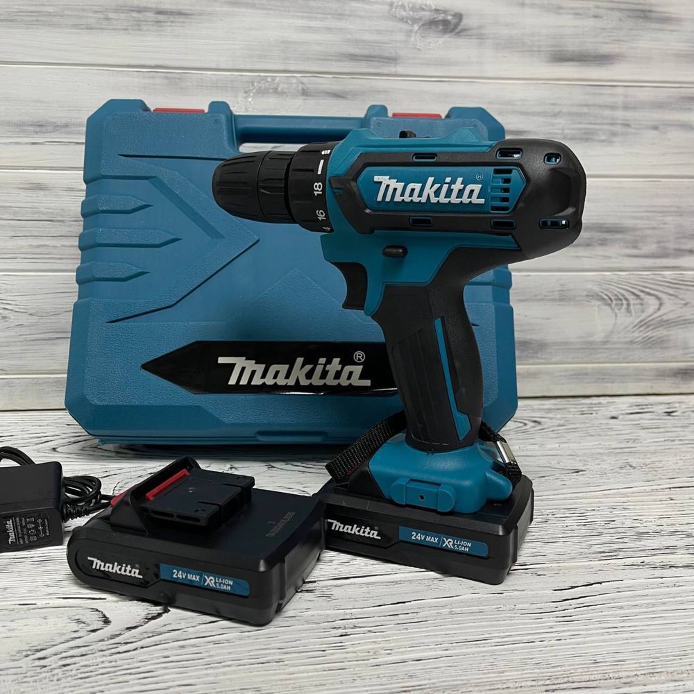 РОЗПРОДАЖ Шуроповерт  Makita с набором инструментов 24 V 2 акамулятора