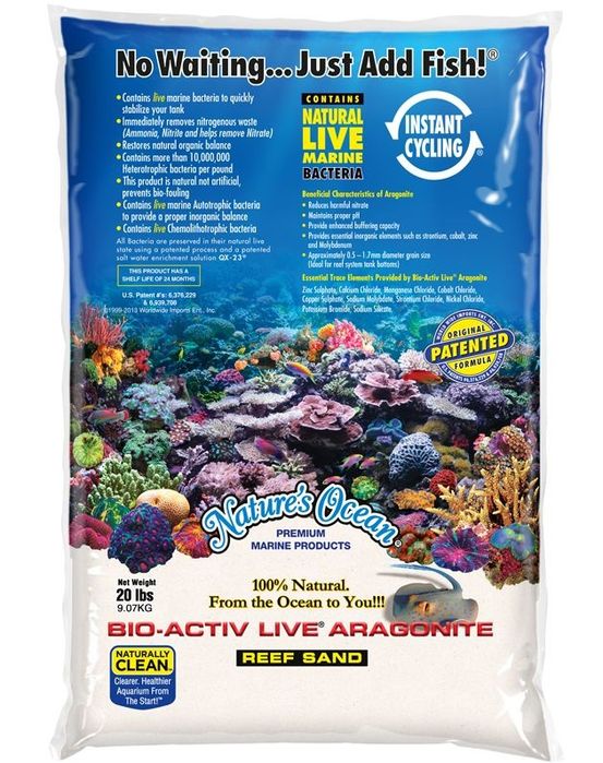 Песок белый арагонитовый (коралловая крошка) 9.07 кг