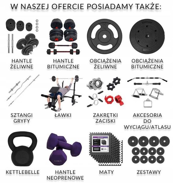 Obciążenie żeliwne 10KG talerzy krążek 28mm ZESTAW