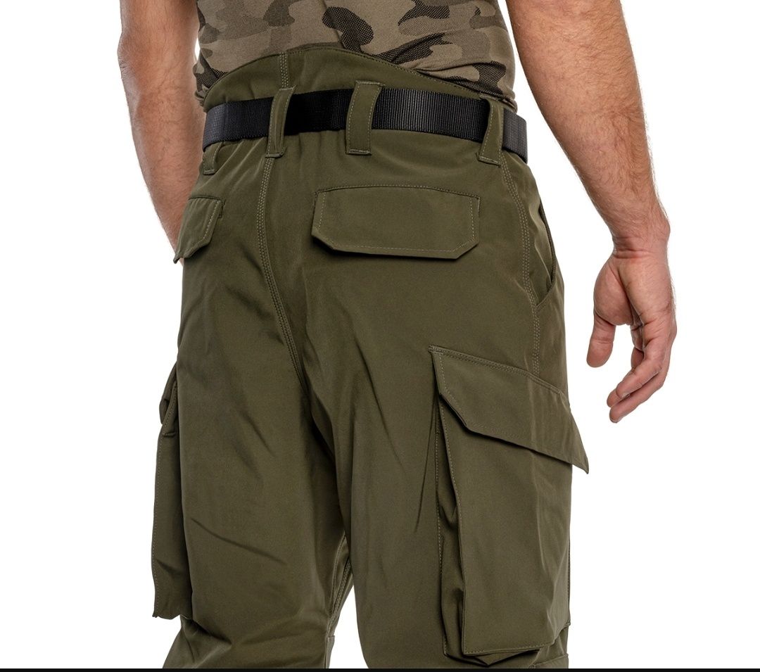 Spodnie ocieplane Mil-Tec Softshell Explorer Olive - wodoodporne r. M