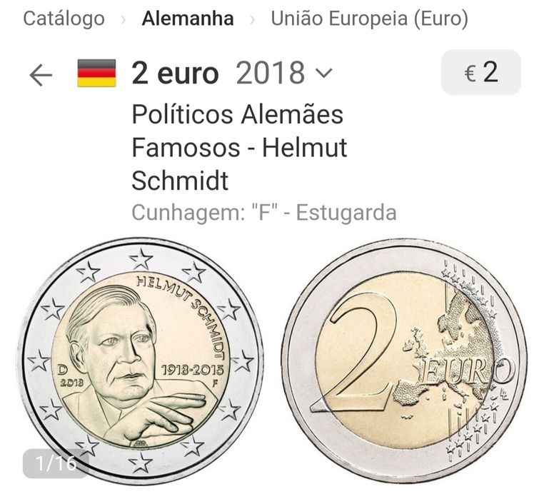 Moeda 2€, Alemanha 2018