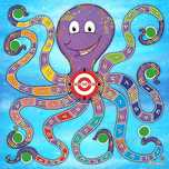 OCTOPUS gra podłogowa XXL dla DZIECI do skakania i zabawy 4 x 4 metra