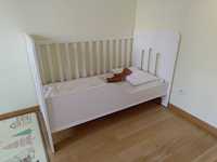 Łóżeczko niemowlęce i dziecięce 2w1 140x70cm białe + materac Hilding
