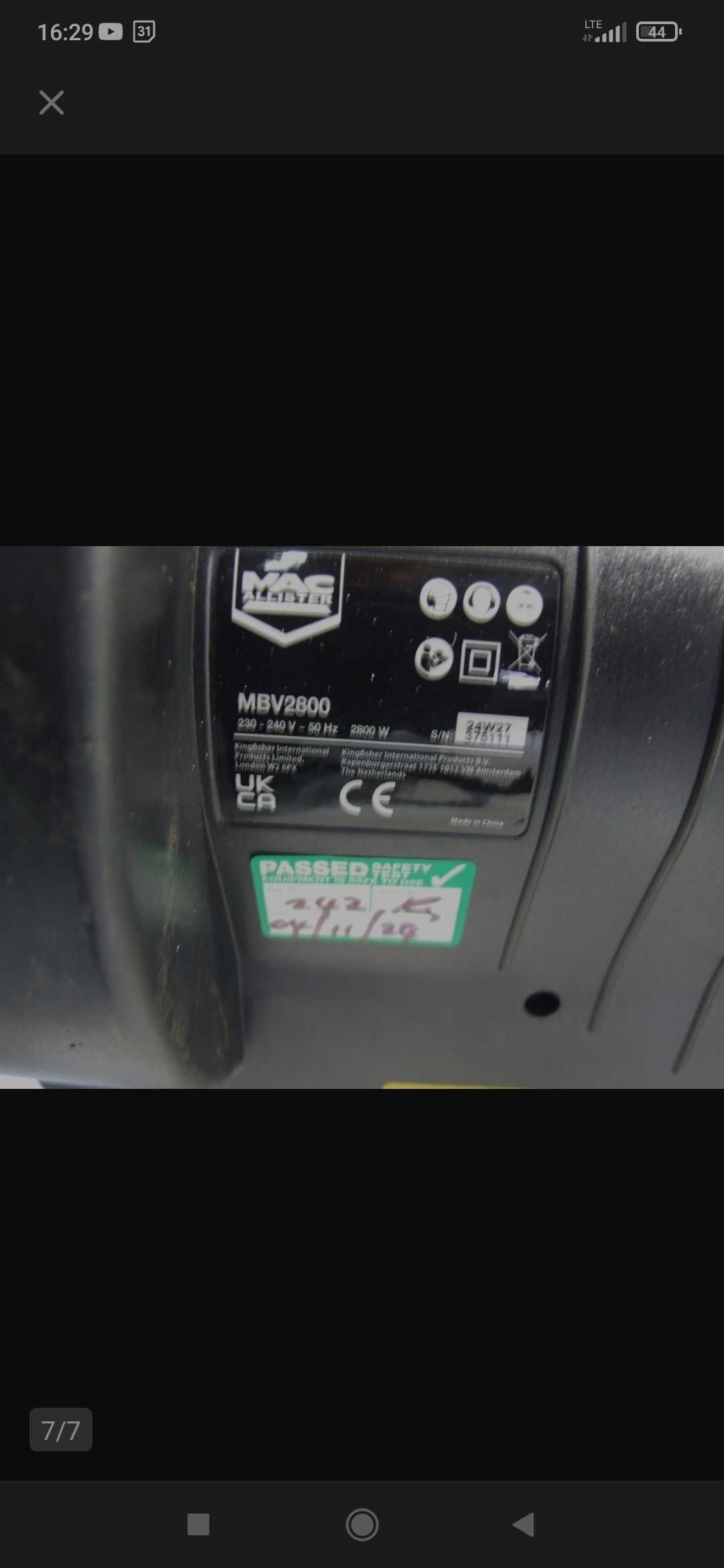 Dmuchawa odkurzacz MacAllister 2800 Watt