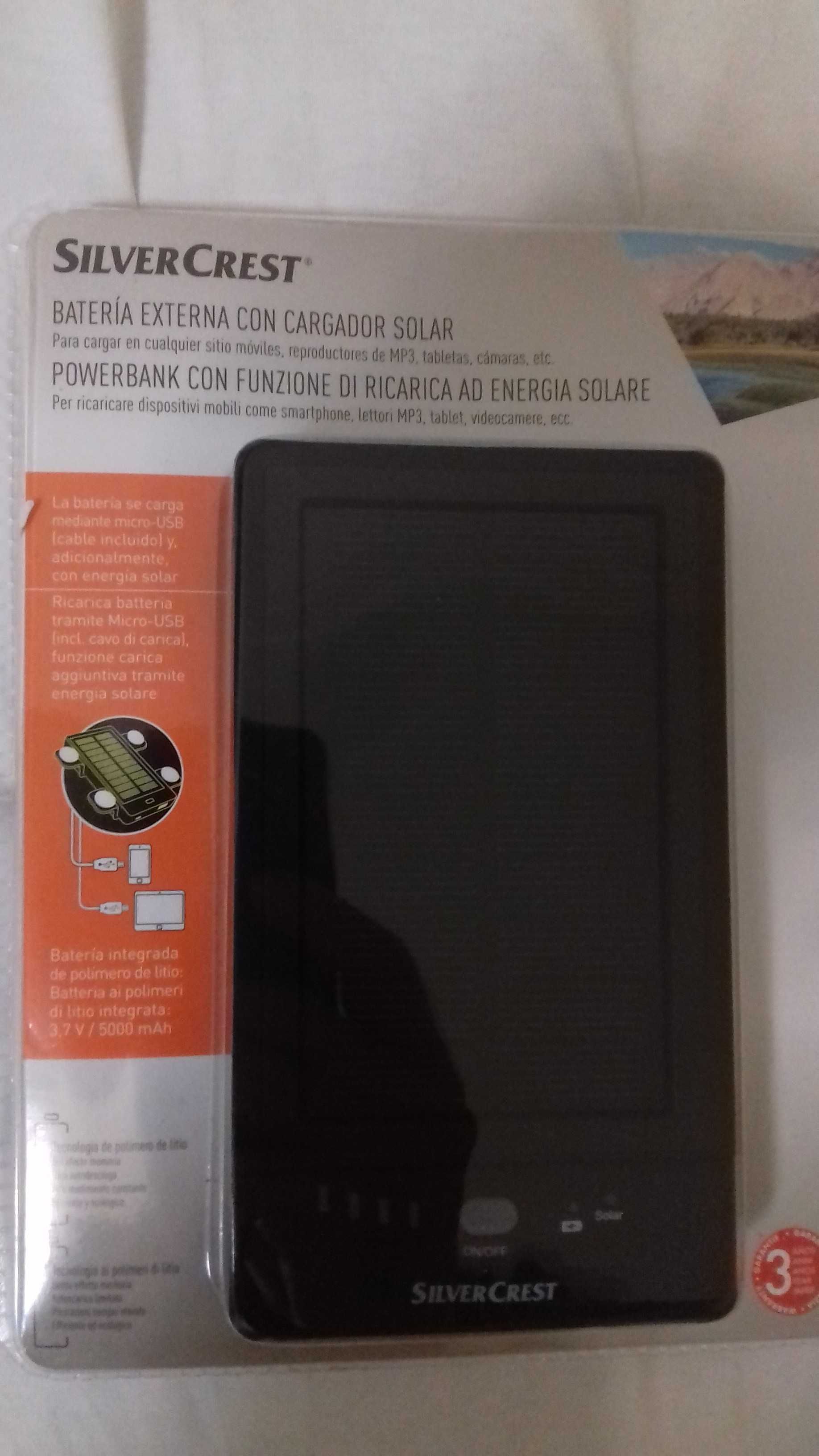 Powerbank com carregador painel solar NOVA e embalada 10€