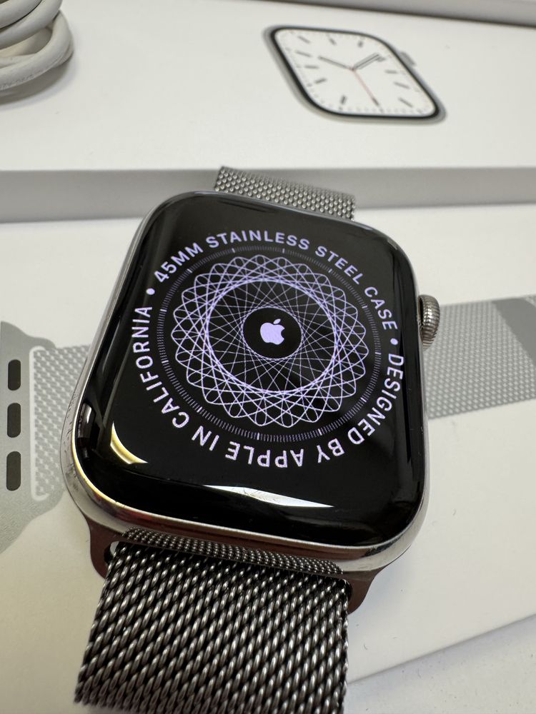 Apple Watch Series 7 GPS + Cellular LTE 45mm stal nierdzewna A2478