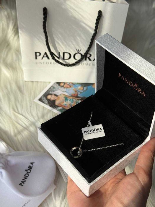 Срібний ланцюжок з перлиною , кулон Pandora. Цепочка, підвіска пандора