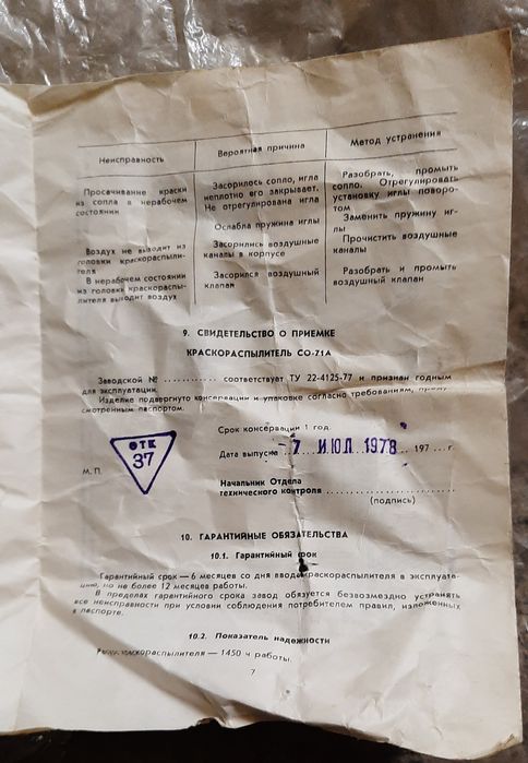 Краскопульт СССР без верхньої кришки..