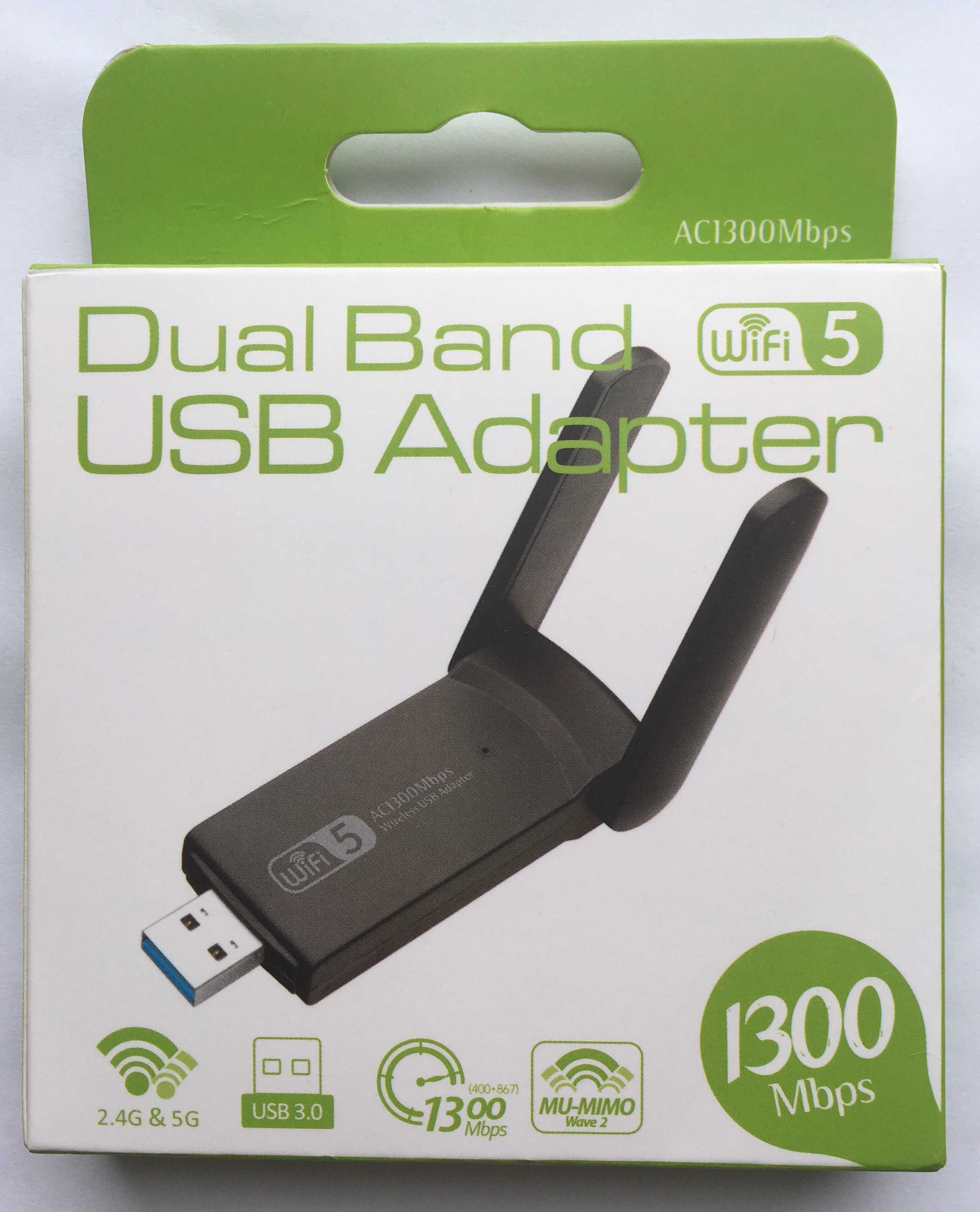 WI-FI адаптер 2.4GHz/5GHz, 1200 Mbps, USB 3.0, REALTEK 8812BU