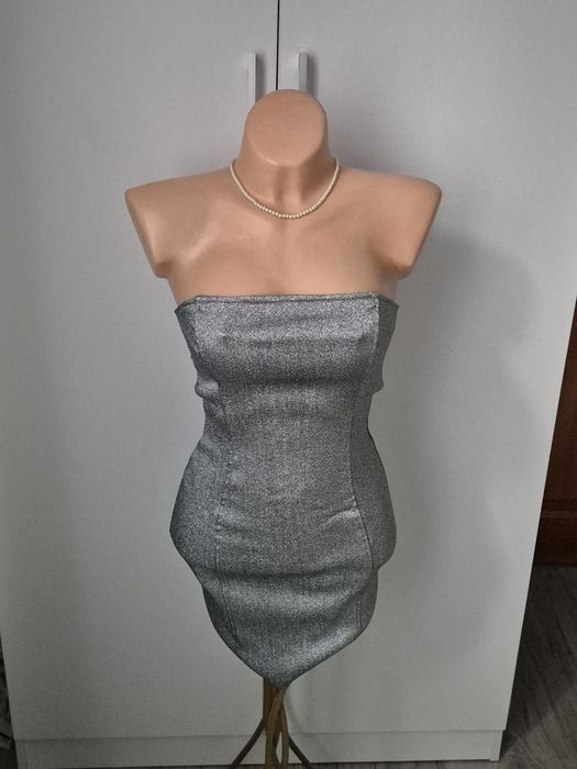 Srebrna sukienka w stylu Vintage M CROPP