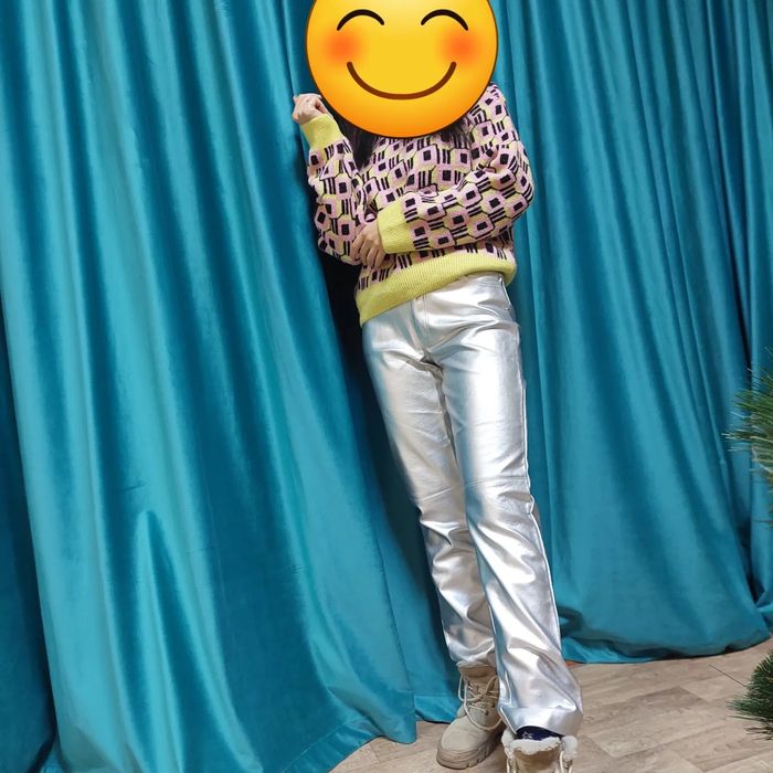 Штани шкір-зам срібні PRIMARK XS-S