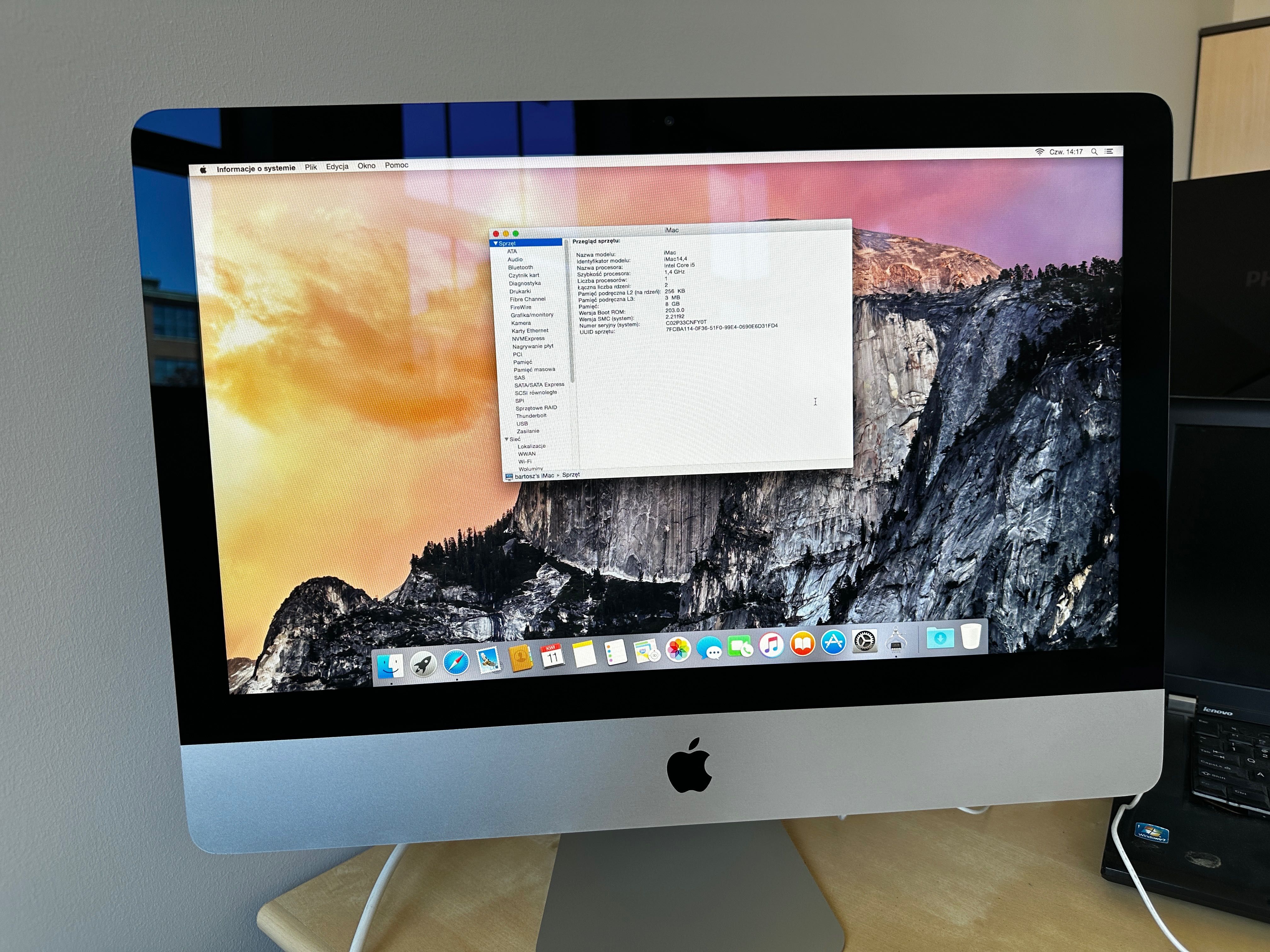 IMAC APPLE A1418 Dysk 500GB 8GB i5