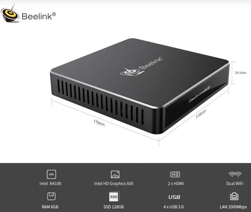Mini PC Beelink Gemini N41 Intel N4100 4GB LPDDR4, 64GB + 256GB