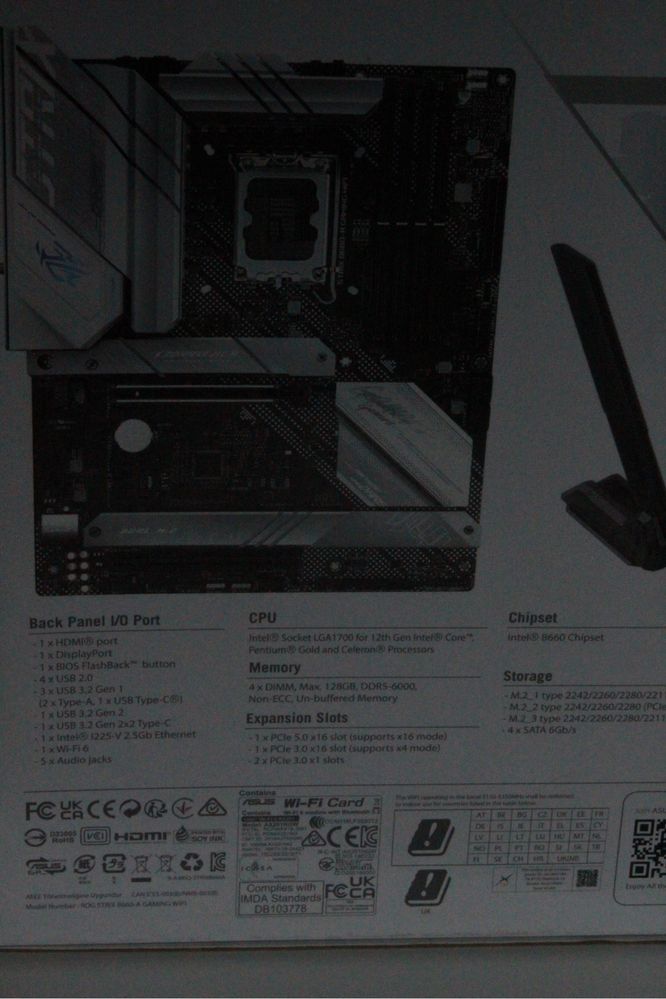 Strix b660-a gaming wifi motherboard nova!!