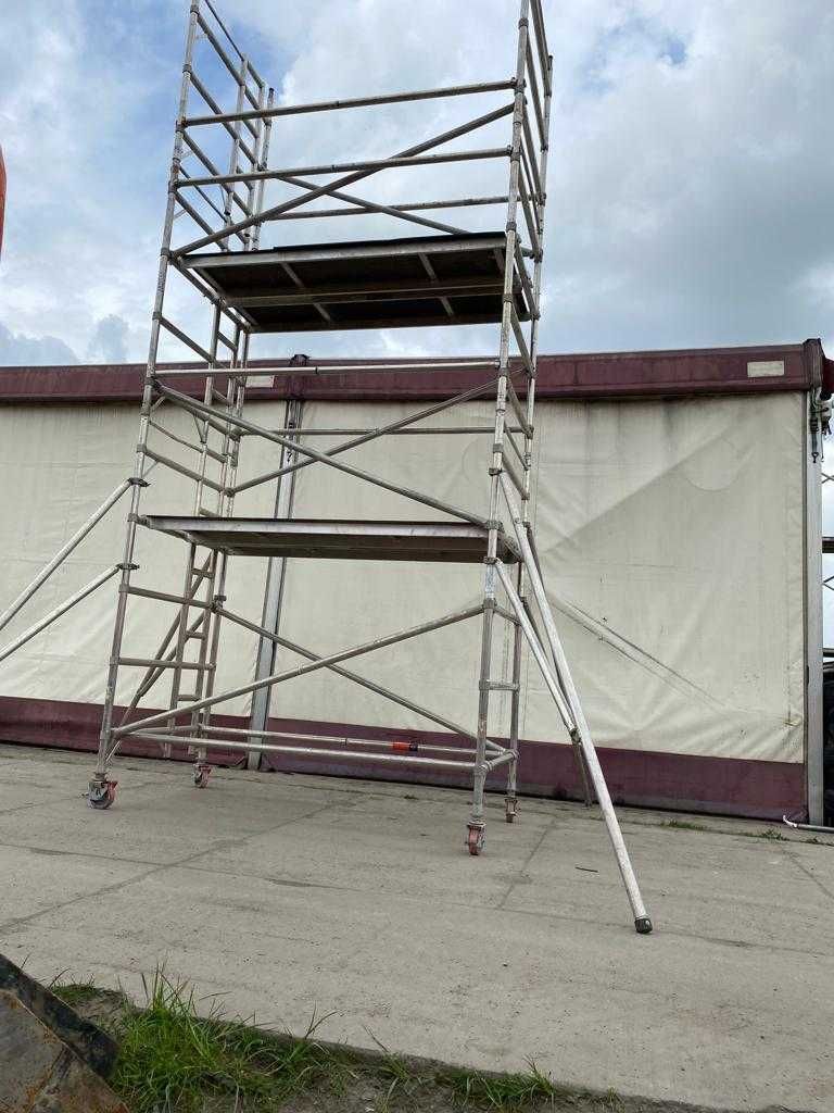 Szerokie rusztowanie jezdne  aluminiowe 6 m roboczych
