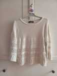 Sweter Mango ażurowy ecru_wiskoza len_jak nowy