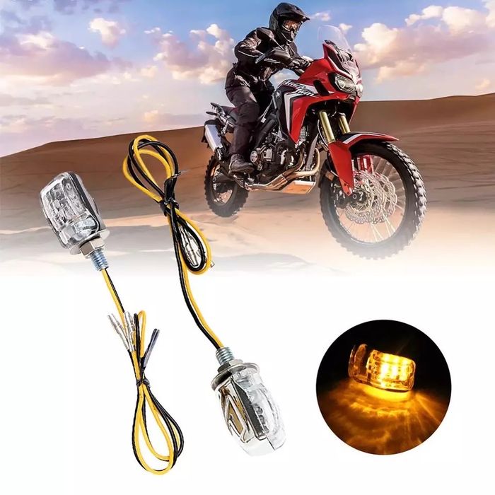 Par de piscas LED retangulares minimalistas moto