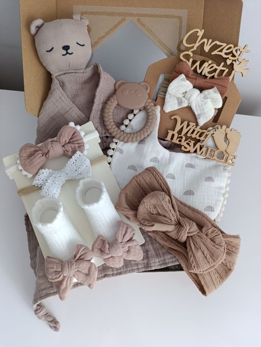 Zestaw prezentowy dla niemowlaka prezent babyshower narodziny chrzest
