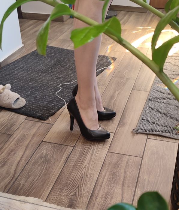 Czarne szpilki, czółenka eko skóra WYPRZEDAŻ SZAFY