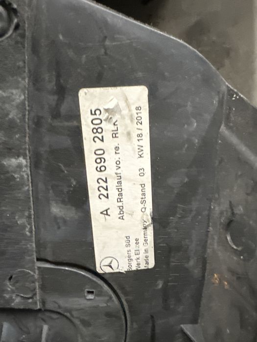 Nadkole mercedes S klasa lift W222 prawy przód