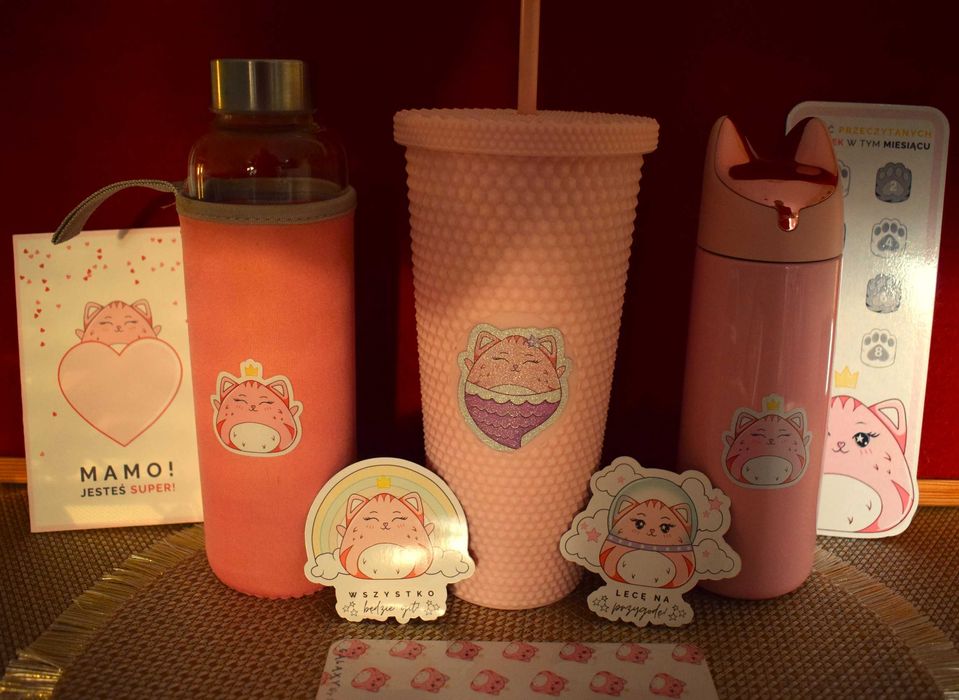 Duży zestaw do napojów , seria z kotkiem + dużo nowych gratisów