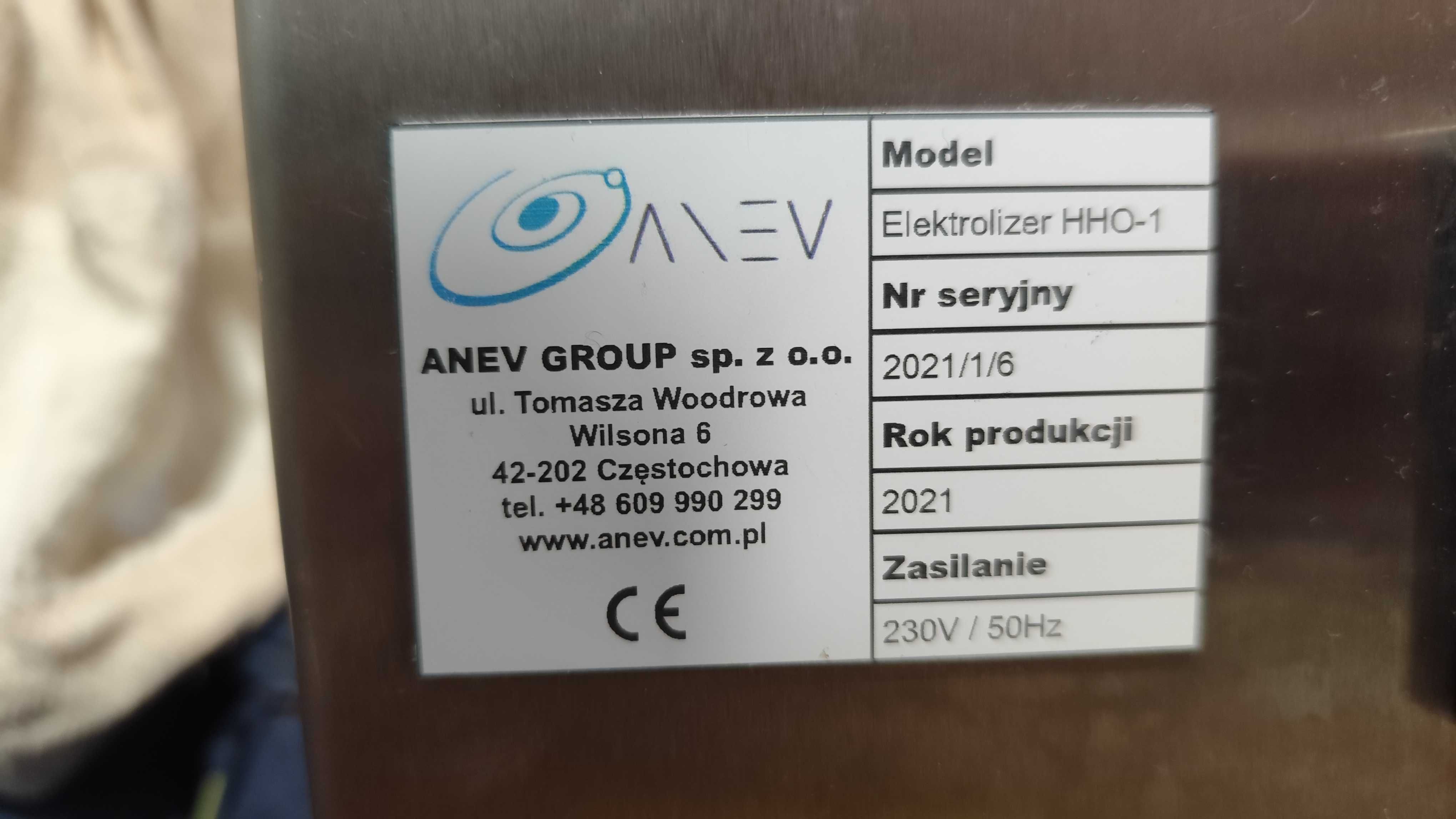 generator wodoru do inhalacji firmy ANEV