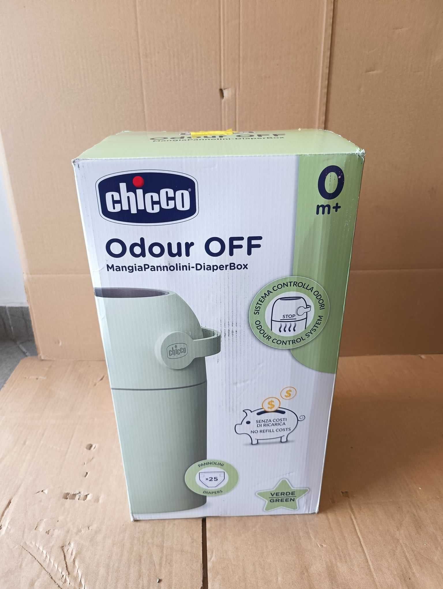 Chicco Wiaderko na zużyte pieluszki Odour Off, kosz na pieluchy. Nowy