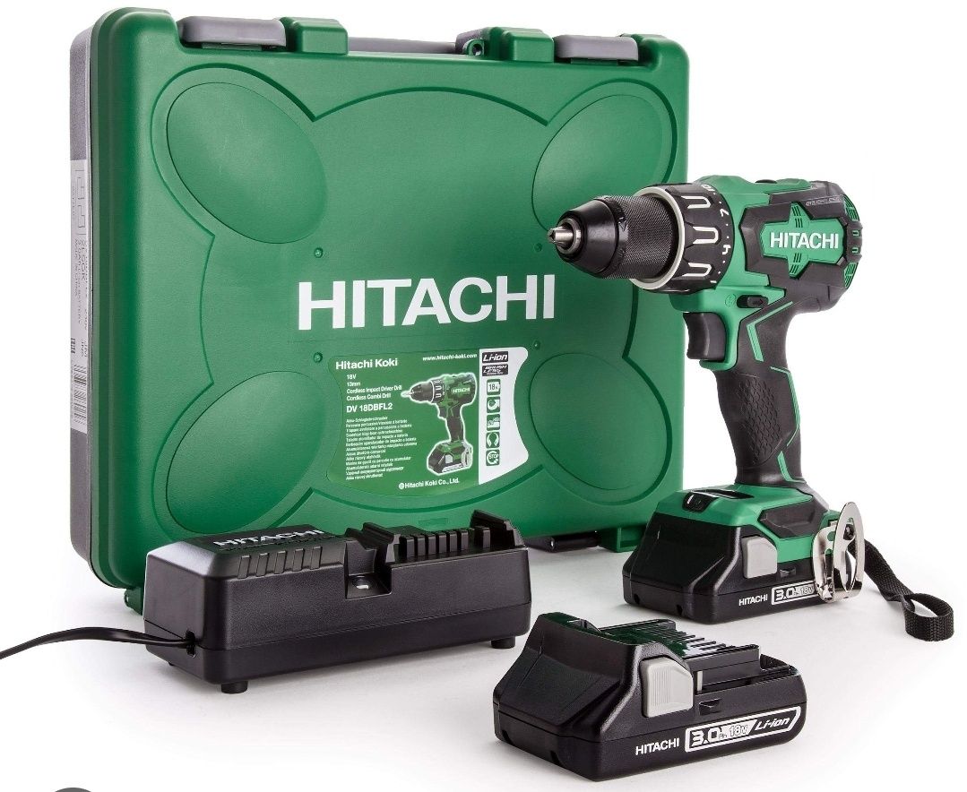 HITACHI wkrętarka udarowa + 2 baterie 18v