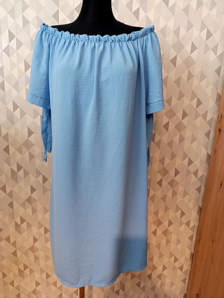 Błękitna sukienka hiszpanka rozmiar 46 48