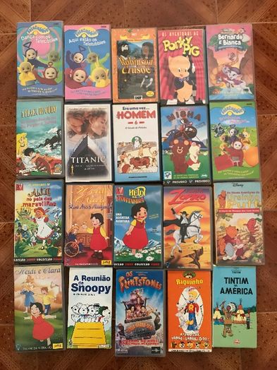 Cassettes VHS Disney e outros