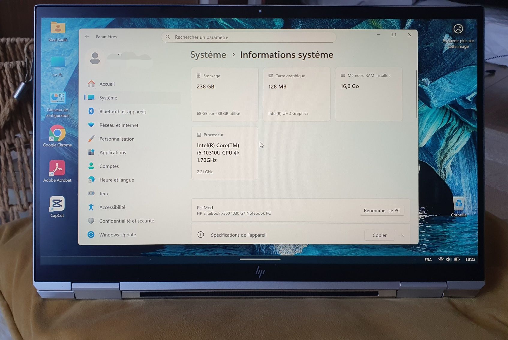 HP Elitebook X360, 1030 G7, Touchscreen