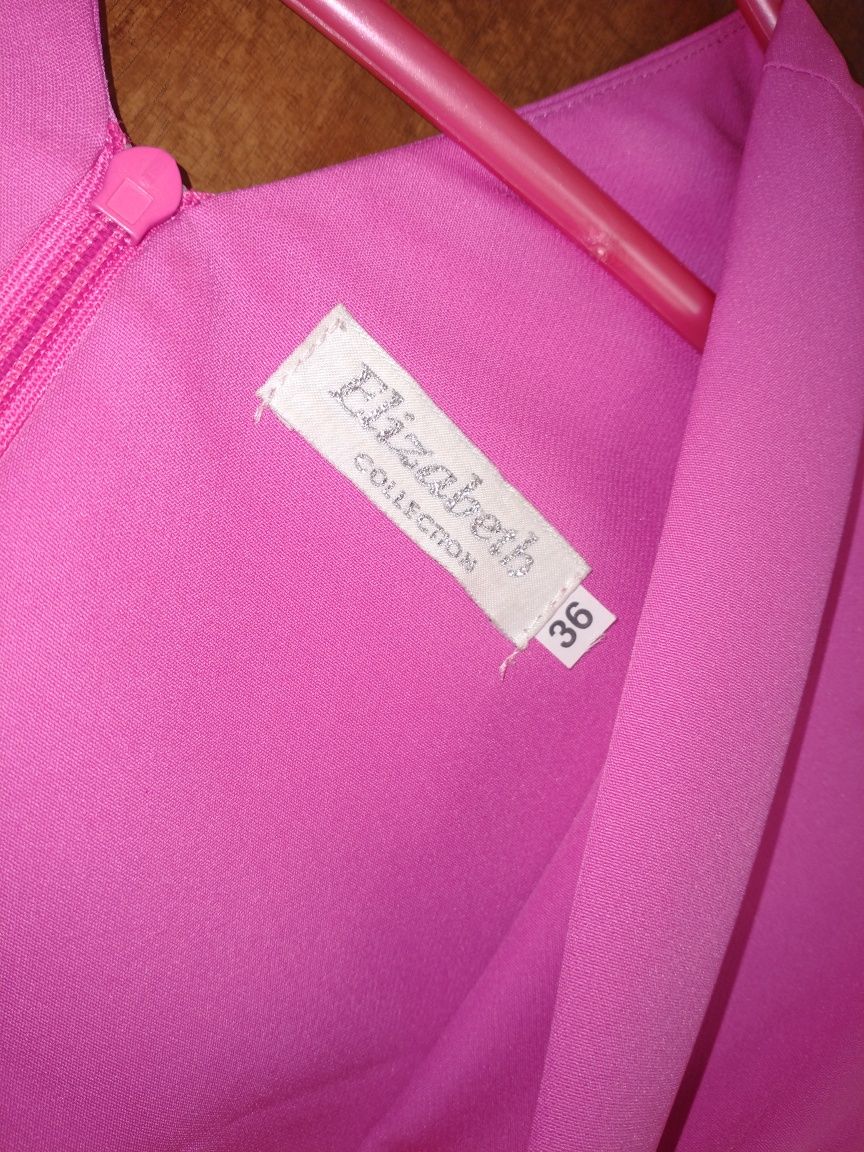 Elegancka sukienka na chrzciny komunię wesele r. S/36 fuksja