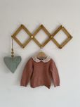 Sweter next 80 brudny róż kołnierzyk haftowany jak newbie